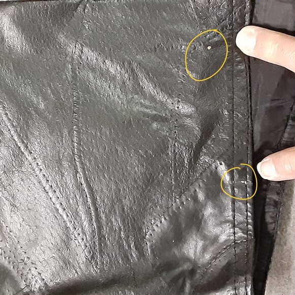 Navarre Leather Company Vest XL Black Genuine Leather Italian. Snap, Sm spots - Picture 3 of 9